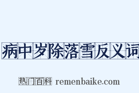 病中岁除落雪反义词是什么意思的图片